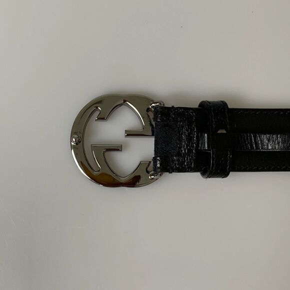 Gucci black monogram Belt authentic with COA 85 cm 34” main image 5